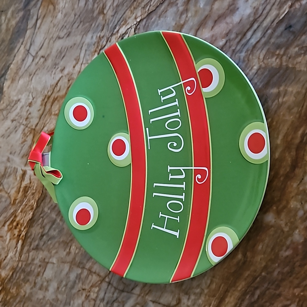 MUD PIE Holly Jolly Ornament Christmas Dinner Plate 9.5"